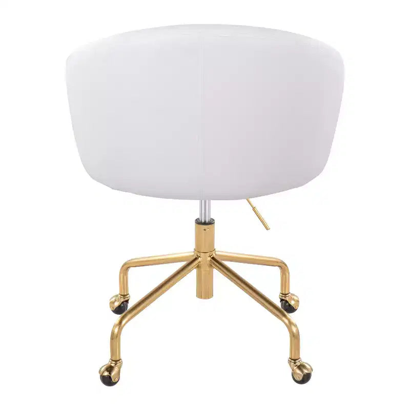 Okak Executive Office Chair with Adjustable Height, Desk Chair with Golden Armrest and Base, Criss Cross Chair for Home, Office
