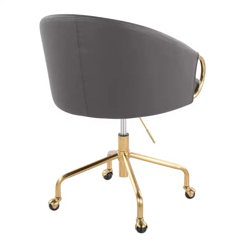 Okak Executive Office Chair with Adjustable Height, Desk Chair with Golden Armrest and Base, Criss Cross Chair for Home, Office