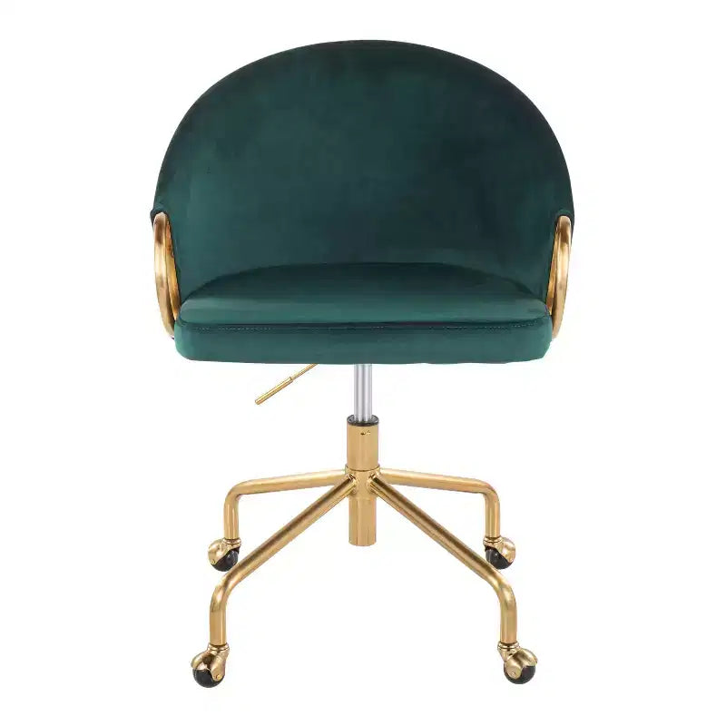 Okak Executive Office Chair with Adjustable Height, Desk Chair with Golden Armrest and Base, Criss Cross Chair for Home, Office