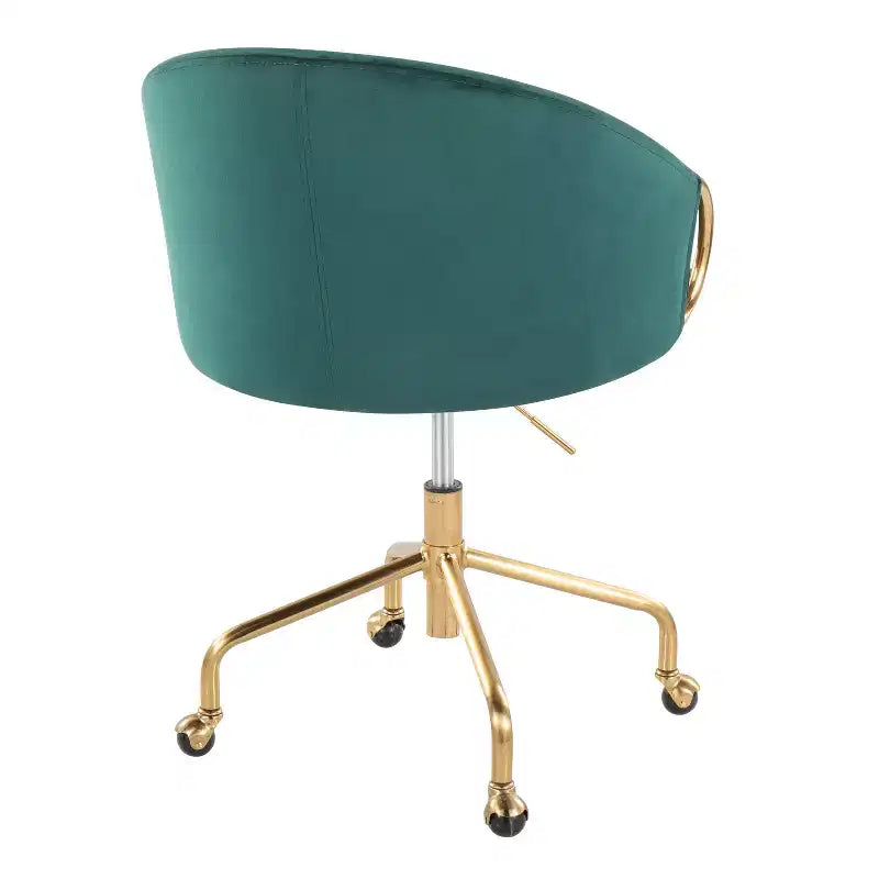 Okak Executive Office Chair with Adjustable Height, Desk Chair with Golden Armrest and Base, Criss Cross Chair for Home, Office