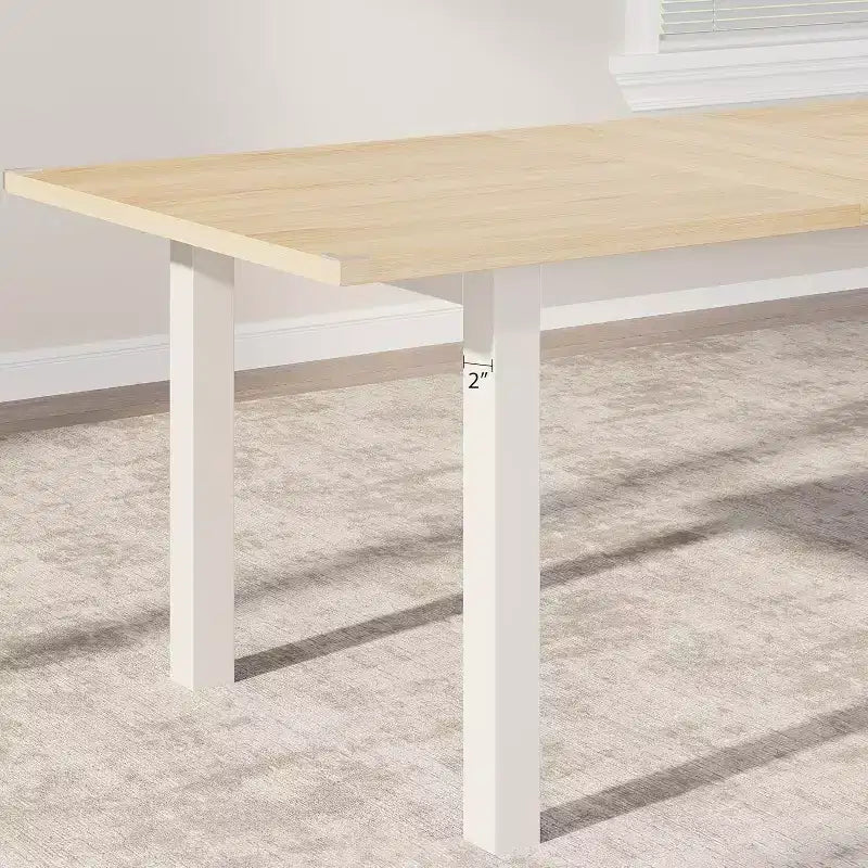 63 Large Extendable Dining Table Kitchen Table for 6-8, with Sturdy Metal Frame, Saving Space for Kitchen, Dining Room, Apartment