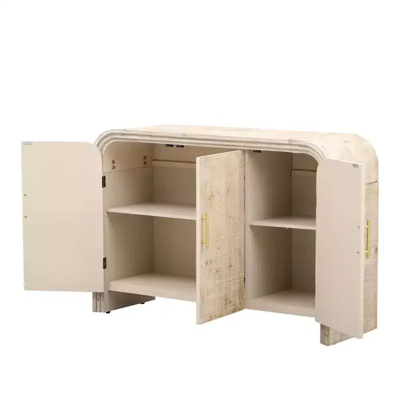 Okak Minimalist Sideboard Cabinet, Bufft Cabinet with 4 Doors and 4 Shelves, Storage Cabinet for Living Room, Dining Room, Kitchen