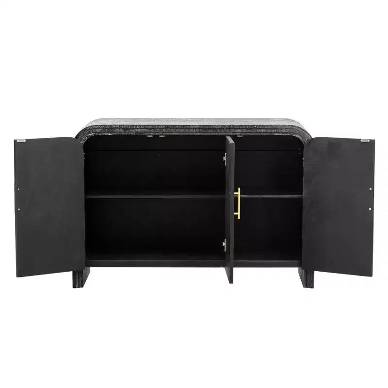 Okak Minimalist Sideboard Cabinet, Bufft Cabinet with 4 Doors and 4 Shelves, Storage Cabinet for Living Room, Dining Room, Kitchen