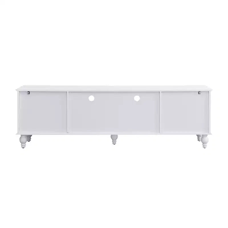 JVNOXK 70.9-inch Modern TV Stand, suitable for TVs under 80 inches. This entertainment center features open shelving and two drawers, forliving room
