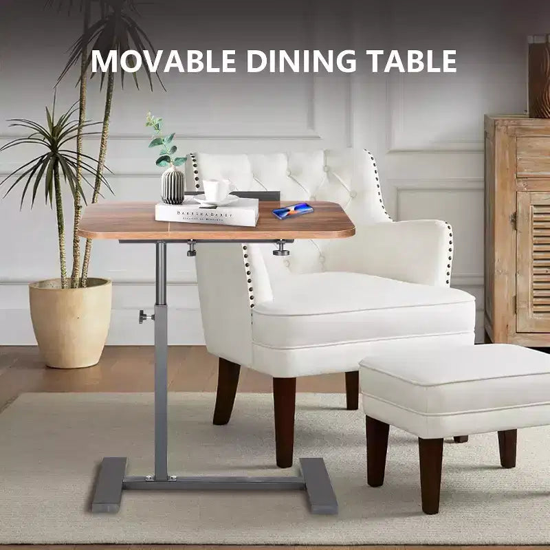 Overbed Table with Wheels  Split Top Tilting Laptop Desk Cart with Tray for Hospital & Home Use, Height Adjustable Design