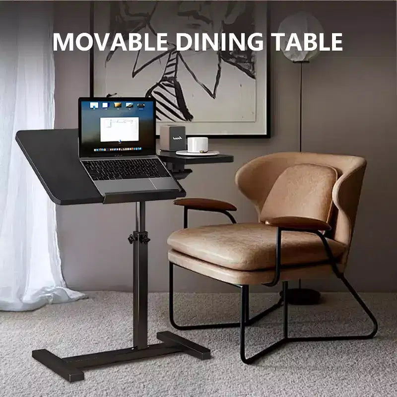Overbed Table with Wheels  Split Top Tilting Laptop Desk Cart with Tray for Hospital & Home Use, Height Adjustable Design