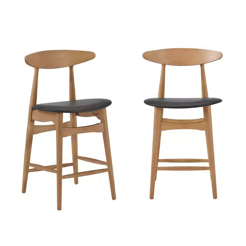 Cortland Counter Stool - Set of 2 - Natural/Black - iNSPIRE Q