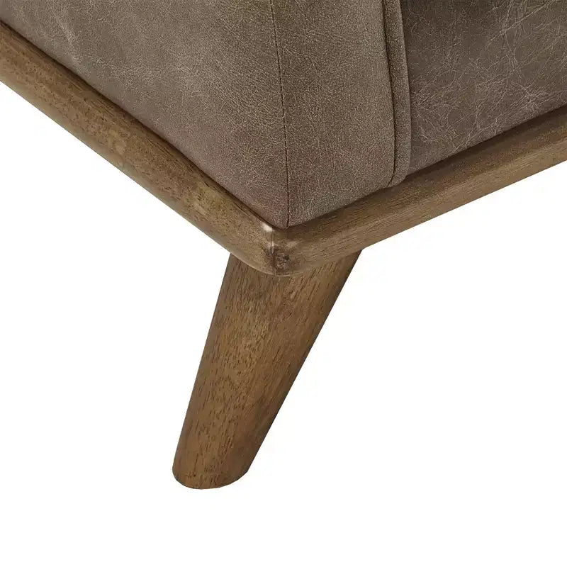 Ali Oxford Leather Accent Chair - Brown - iNSPIRE Q