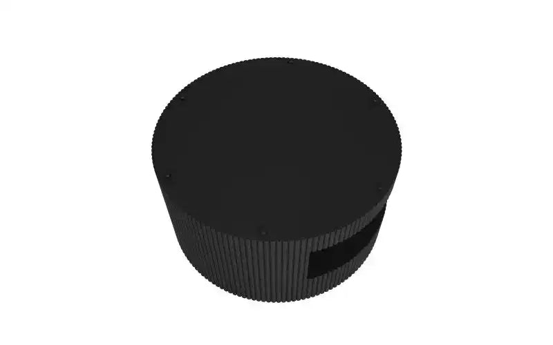 JVNOXK 31.5-inch Modern Round Coffee Table, Vertical Stripe Design Side Table with Open Shelf, Suitable for Bedroom or Living Room, Black