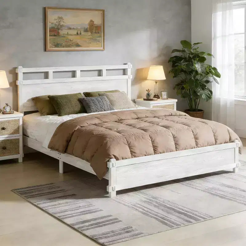 Christopher Knight Home Zelmira Farmhouse Rubberwood Grain Clearance Bed Frame