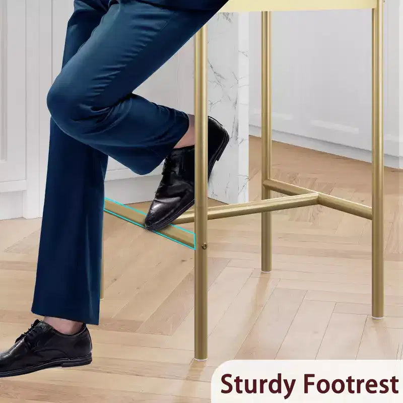 Modern bar stool set of 4  Comfortable counter stools with backrest and footrest, extra-wide seat, kitchen islands and dining rooms, easy assembly