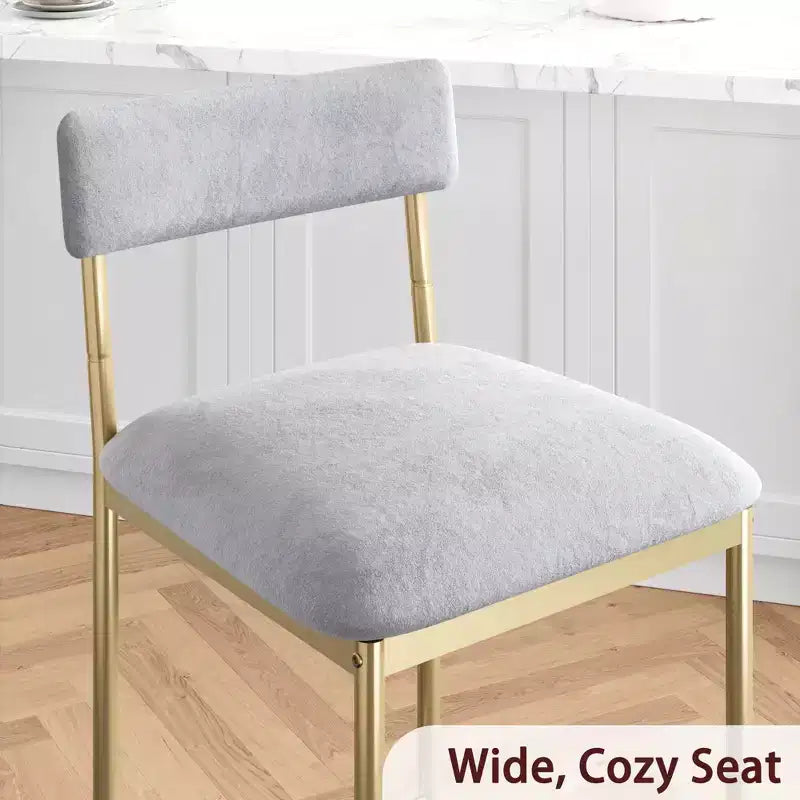 Modern bar stool set of 4  Comfortable counter stools with backrest and footrest, extra-wide seat, kitchen islands and dining rooms, easy assembly