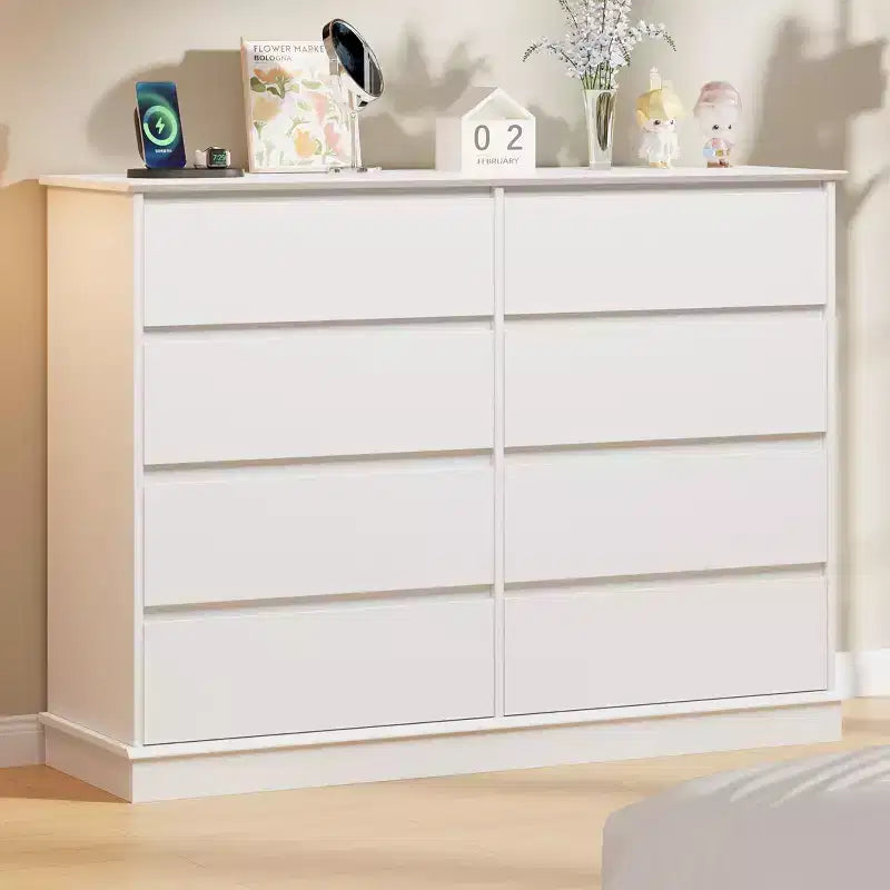 8-Drawer Dresser for Bedroom, Spacious Chest of Drawers with Deep Storage, Horizontal Wooden Double Dresser with Wide Top for Living Room