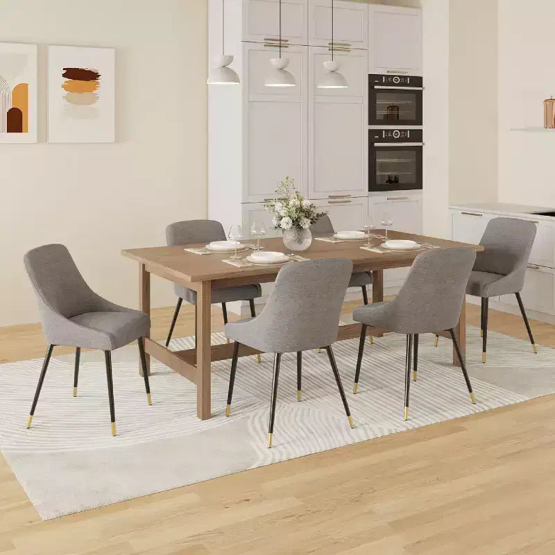 COLAMY Modern Upholstered Dining Chair  Kitchen Side Chair with Metal Legs for Kitchen, Dining Room, or Caf