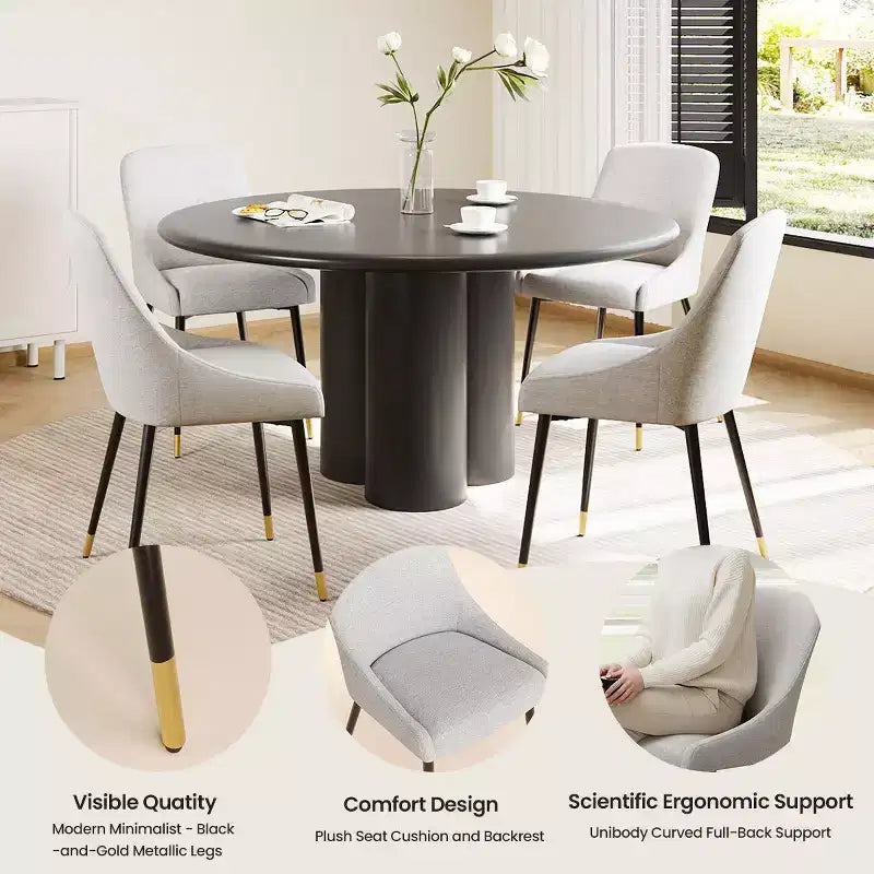 COLAMY Modern Upholstered Dining Chair  Kitchen Side Chair with Metal Legs for Kitchen, Dining Room, or Caf
