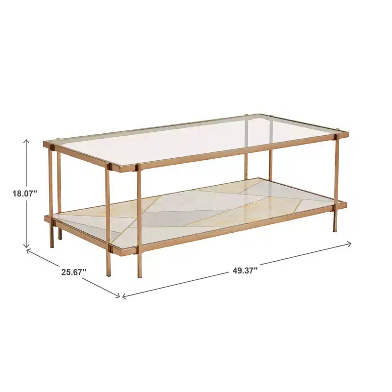 Strivers Marble Pattern Coffee Table - Champagne Gold - iNSPIRE Q