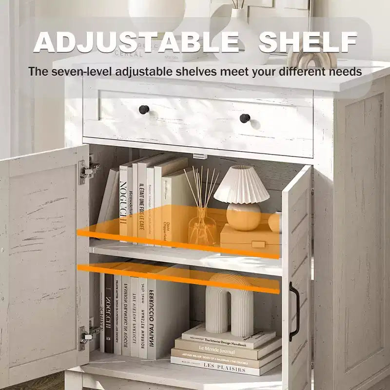 Buffet Cabinet, 2 Set Sideboard Cabinet with Doors, Modern Coffee Bar with Adjustable Shelves, Kitchen Storage