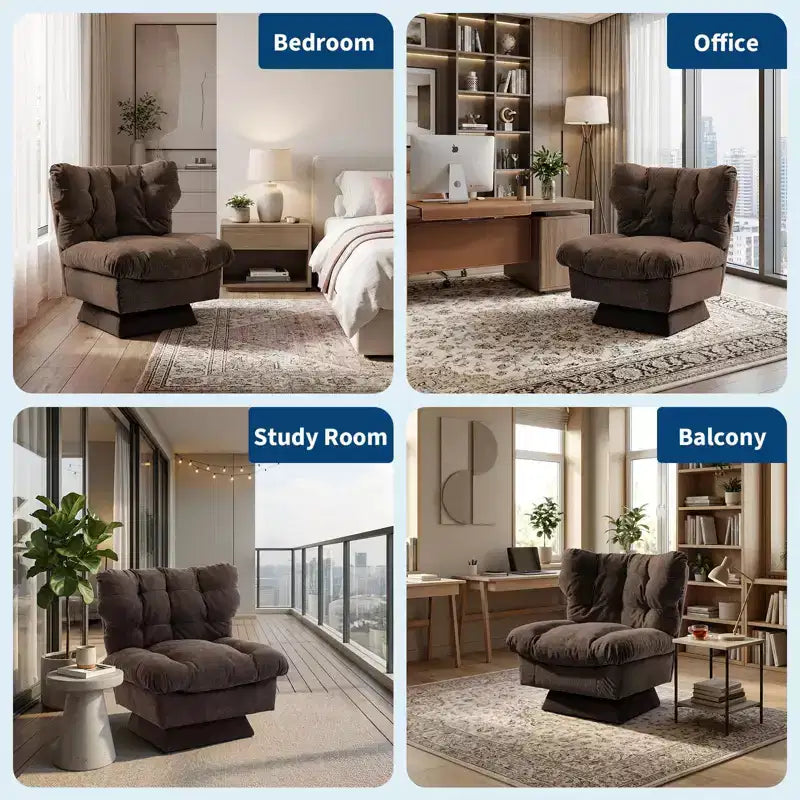Modern Swivel Accent Chair, 360 Lounge Chair, Thick Cushion, Cozy Upholstered, for Bedroom, Apartment, Office
