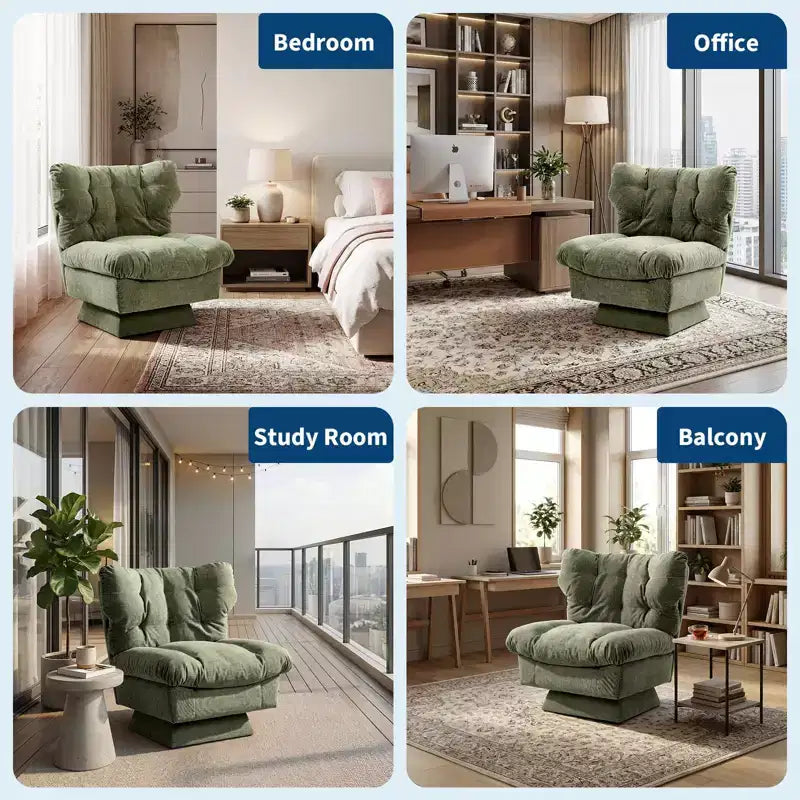 Modern Swivel Accent Chair, 360 Lounge Chair, Thick Cushion, Cozy Upholstered, for Bedroom, Apartment, Office