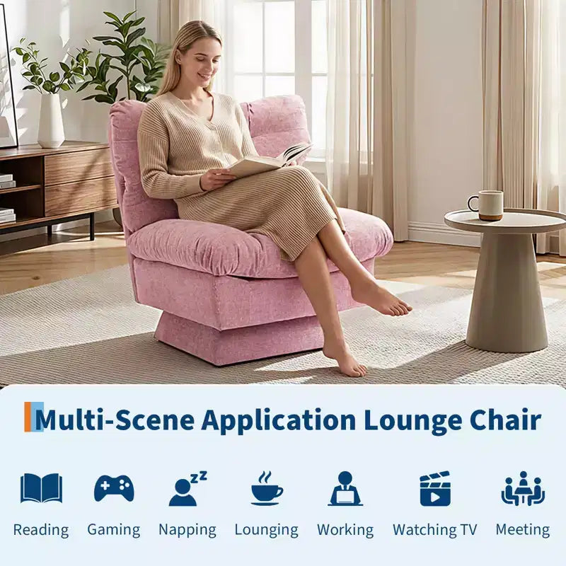 Modern Swivel Accent Chair, 360 Lounge Chair, Thick Cushion, Cozy Upholstered, for Bedroom, Apartment, Office