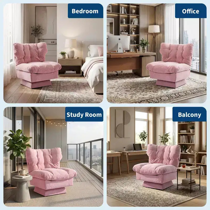 Modern Swivel Accent Chair, 360 Lounge Chair, Thick Cushion, Cozy Upholstered, for Bedroom, Apartment, Office