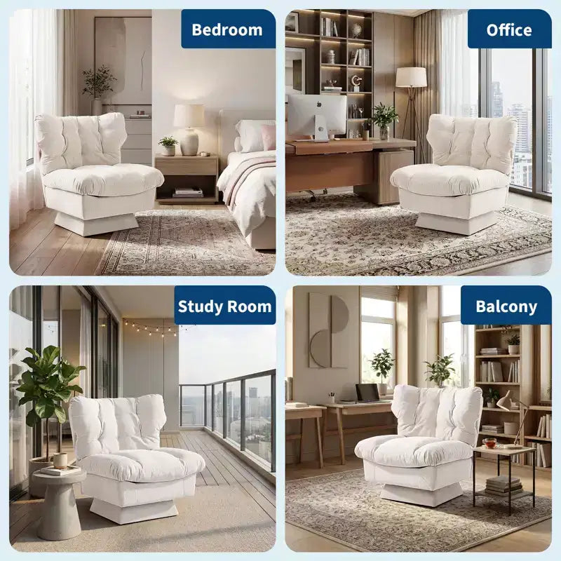Modern Swivel Accent Chair, 360 Lounge Chair, Thick Cushion, Cozy Upholstered, for Bedroom, Apartment, Office