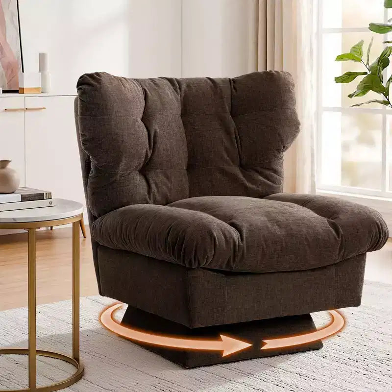 Modern Swivel Accent Chair, 360 Lounge Chair, Thick Cushion, Cozy Upholstered, for Bedroom, Apartment, Office