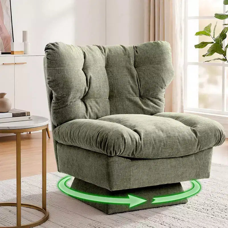 Modern Swivel Accent Chair, 360 Lounge Chair, Thick Cushion, Cozy Upholstered, for Bedroom, Apartment, Office