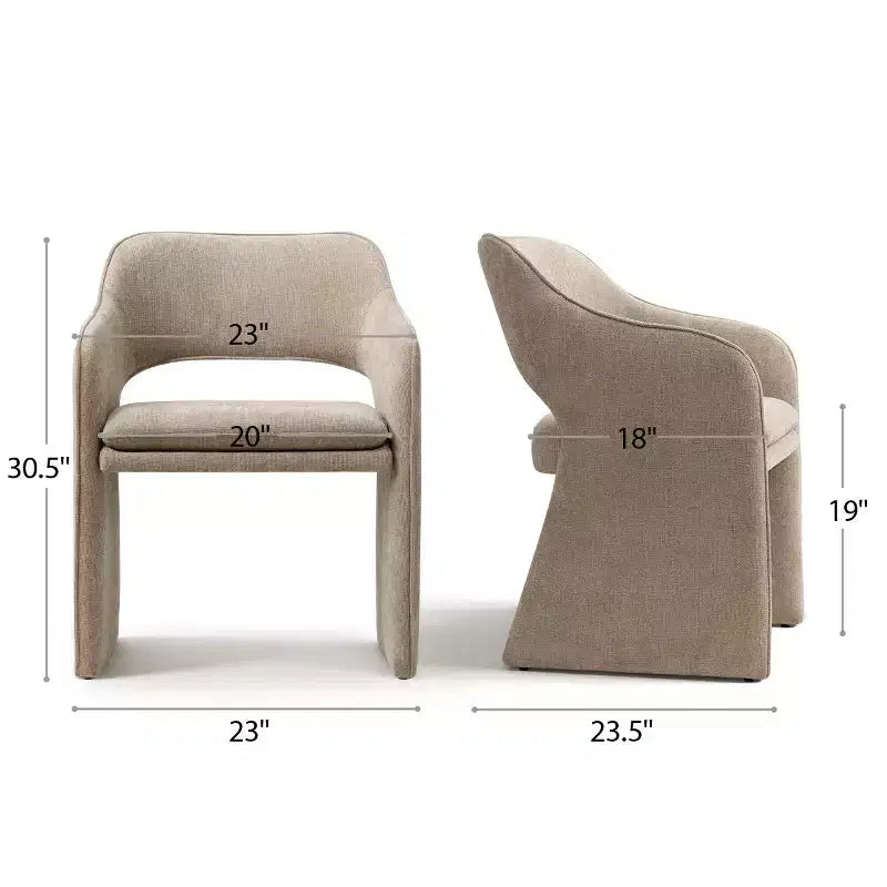 Set of 4 Modern Kitchen Chairs, Fully Upholstered Fabric Dining Chairs with Integrated Armrest Design, Armrest Chairs for Kitchen-Panipeachy