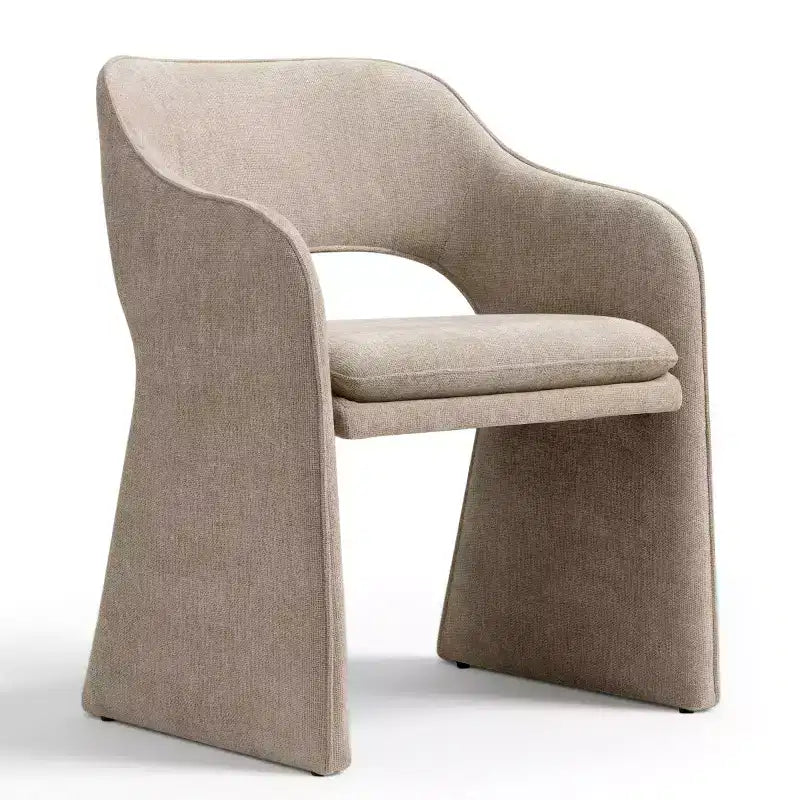 Set of 4 Modern Kitchen Chairs, Fully Upholstered Fabric Dining Chairs with Integrated Armrest Design, Armrest Chairs for Kitchen-Panipeachy