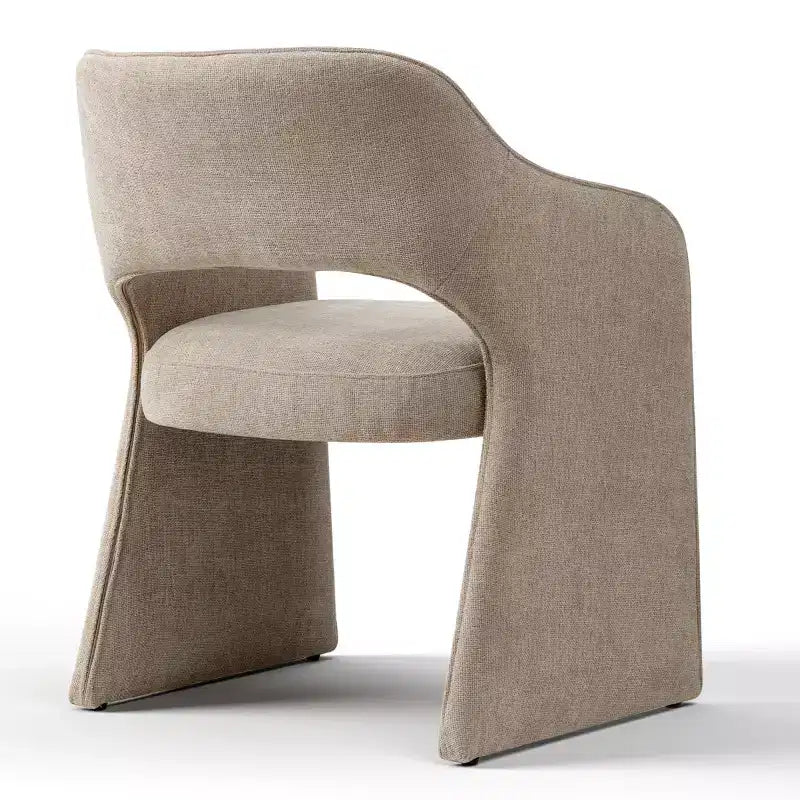 Set of 4 Modern Kitchen Chairs, Fully Upholstered Fabric Dining Chairs with Integrated Armrest Design, Armrest Chairs for Kitchen-Panipeachy