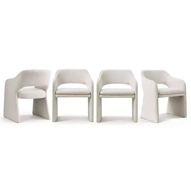 Set of 4 Modern Kitchen Chairs, Fully Upholstered Fabric Dining Chairs with Integrated Armrest Design, Armrest Chairs for Kitchen-Panipeachy