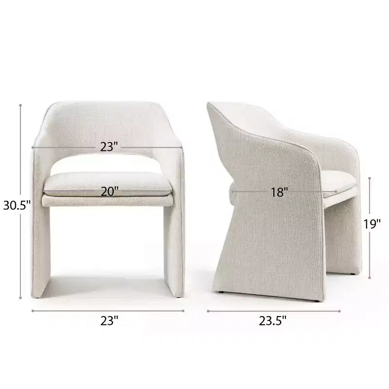 Set of 4 Modern Kitchen Chairs, Fully Upholstered Fabric Dining Chairs with Integrated Armrest Design, Armrest Chairs for Kitchen-Panipeachy