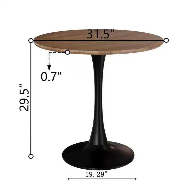 31.5 Round Dining Table, Small Kitchen Table with Pedestal Base, Mid-Century End Table or Coffee Table for Living Room or Apartment-Panipeachy