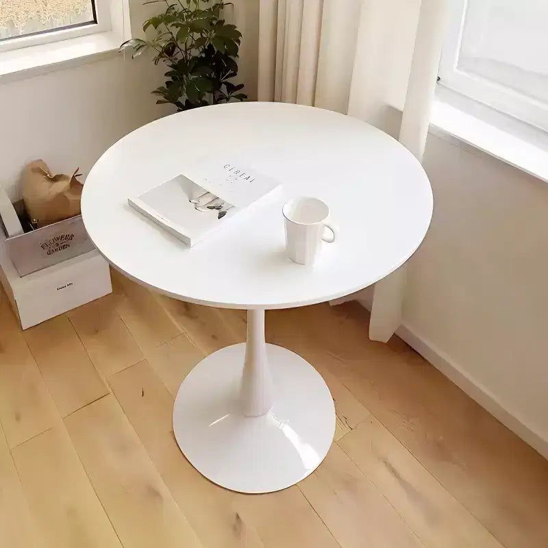 31.5 Round Dining Table, Small Kitchen Table with Pedestal Base, Mid-Century End Table or Coffee Table for Living Room or Apartment-Panipeachy