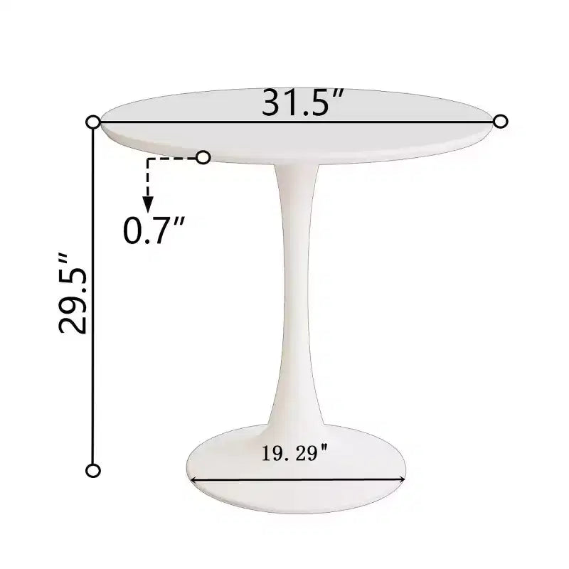 31.5 Round Dining Table, Small Kitchen Table with Pedestal Base, Mid-Century End Table or Coffee Table for Living Room or Apartment-Panipeachy