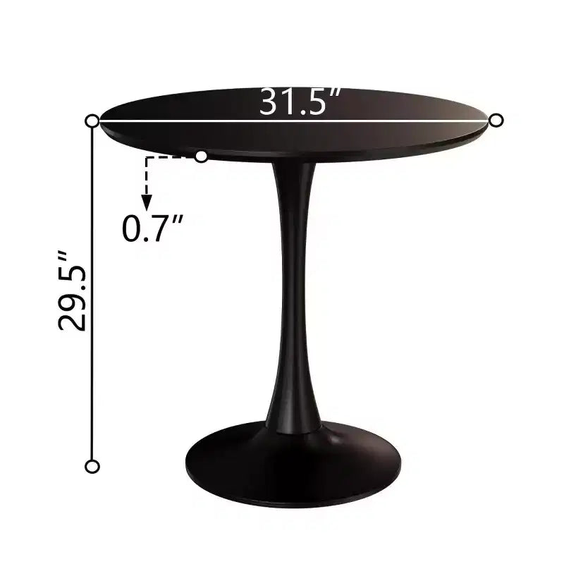 31.5 Round Dining Table, Small Kitchen Table with Pedestal Base, Mid-Century End Table or Coffee Table for Living Room or Apartment-Panipeachy