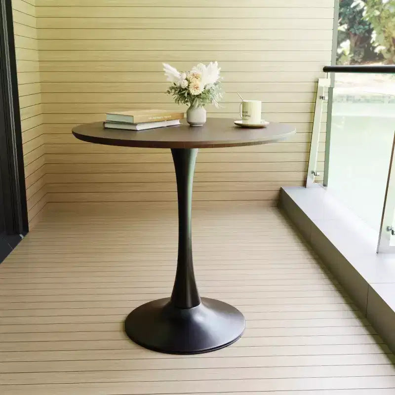 31.5 Round Dining Table, Small Kitchen Table with Pedestal Base, Mid-Century End Table or Coffee Table for Living Room or Apartment-Panipeachy