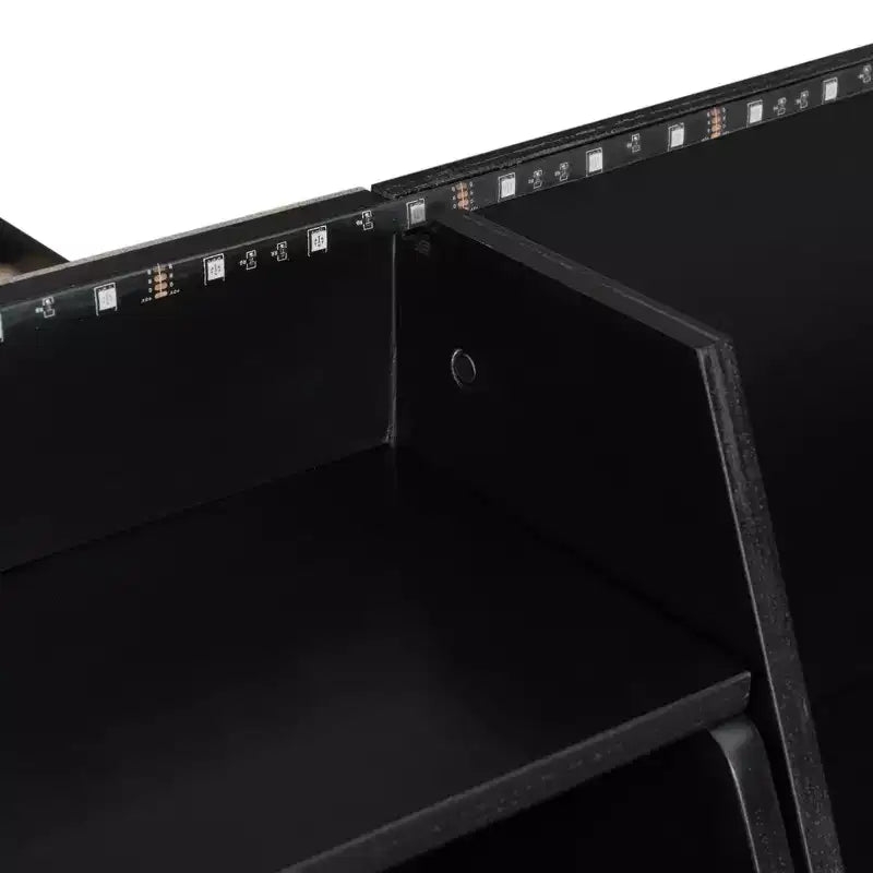 Luxystar Full Bunk Bed with Storage Shelves, 2 Drawers and Lights