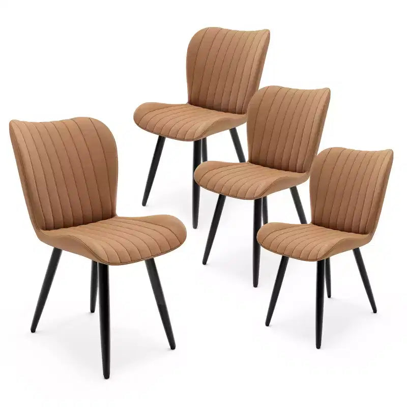 GDFStudio Atherton Faux Leather Upholstered Dining Chairs( Set of 4)