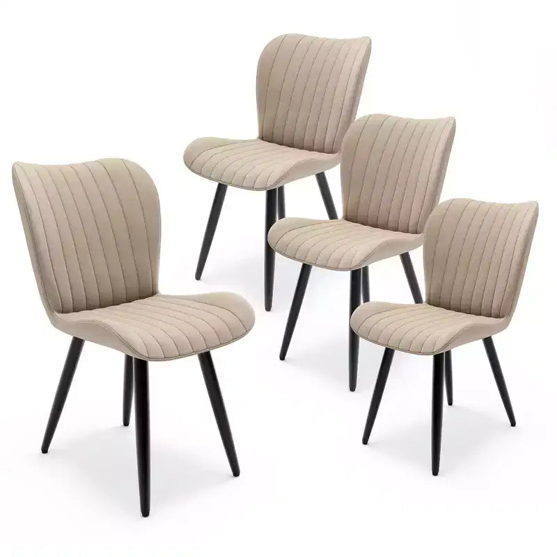 GDFStudio Atherton Faux Leather Upholstered Dining Chairs( Set of 4)