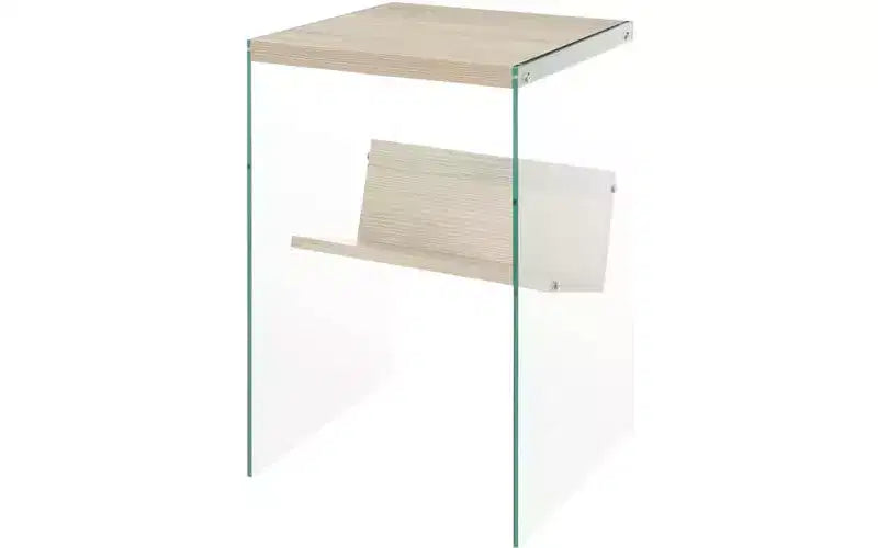 HomeStock Rectangle Glass Table Top End Table 1 -piece