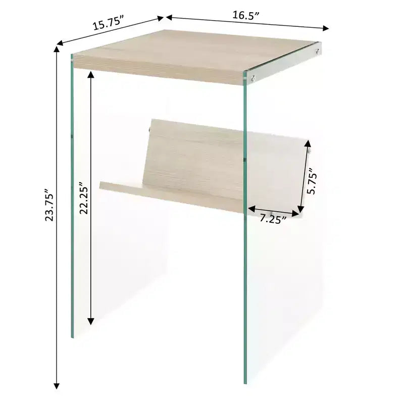 HomeStock Rectangle Glass Table Top End Table 1 -piece