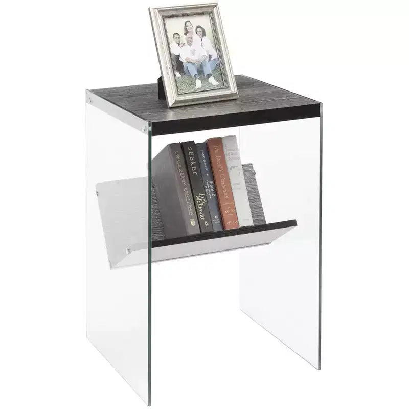 HomeStock Rectangle Glass Table Top End Table 1 -piece
