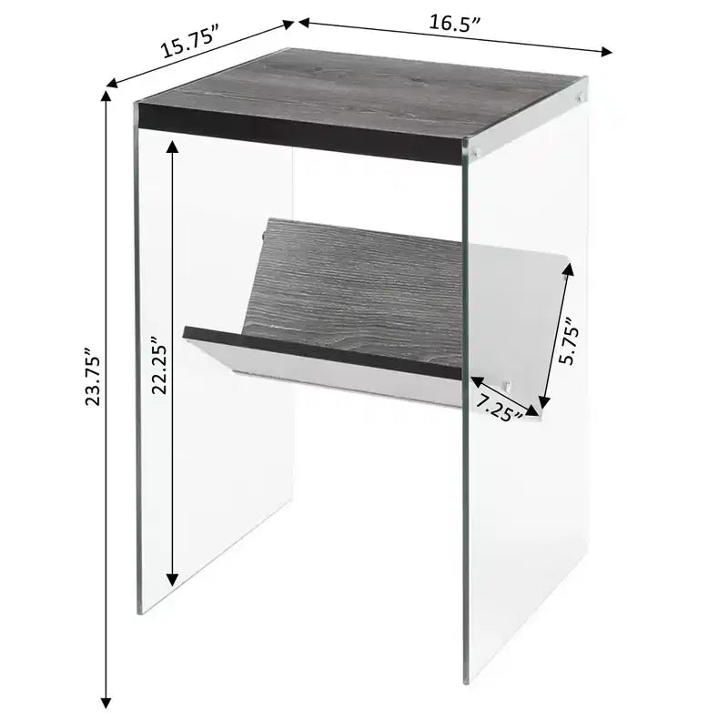 HomeStock Rectangle Glass Table Top End Table 1 -piece