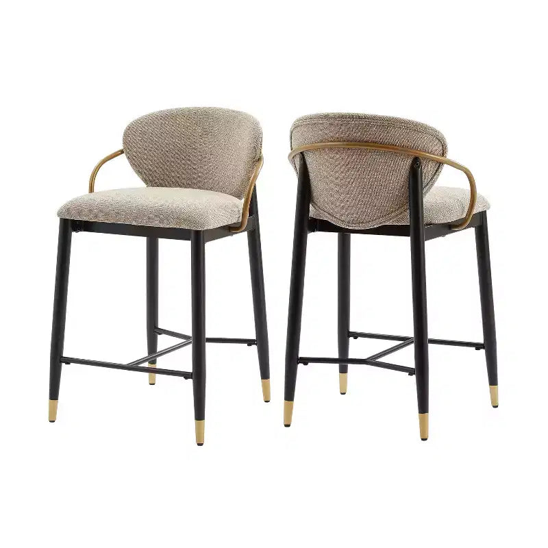 Christopher Knight Home Anan Modern Metal Upholstered Counter Stools (Set of 2)