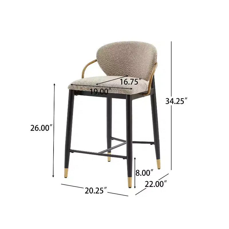 Christopher Knight Home Anan Modern Metal Upholstered Counter Stools (Set of 2)