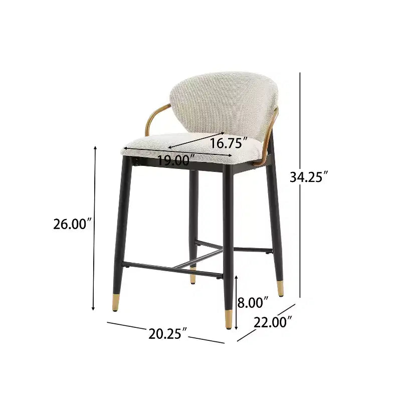 Christopher Knight Home Anan Modern Metal Upholstered Counter Stools (Set of 2)