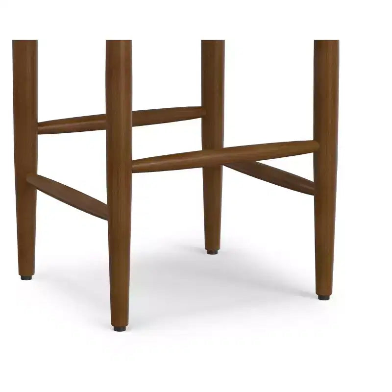 Angela Mid Century Modern Bar Stool in Faux Leather, Fully Assembled