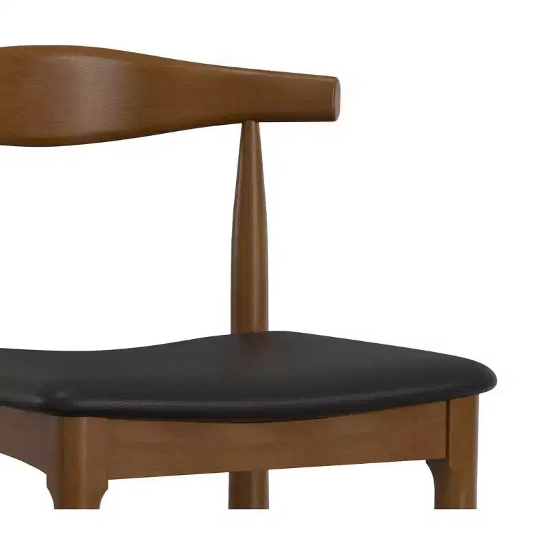 Angela Mid Century Modern Bar Stool in Faux Leather, Fully Assembled